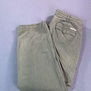 Columbia Pants Mens 38x32 Green Canvas Cargo Hidden Cell Phone Pocket Outdoor